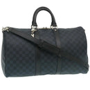 LOUIS VUITTON Damier Cobalt Keepall Bandouliere 45 Boston Bag N41349 Auth 29189S-1