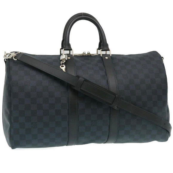 LOUIS VUITTON Damier Cobalt Keepall Bandouliere 45 Boston Bag N41349 Auth 29189S