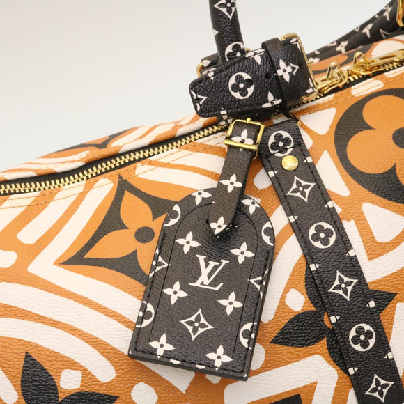 LOUIS VUITTON LV Crafty Keepall Bandouliere 45 Boston Caramel M45473 Auth 29194S