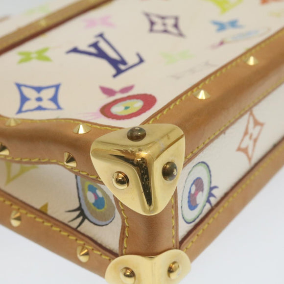 LOUIS VUITTON Monogram Pochette Eye Miss You Hand Bag White M92055 Auth 29328AM