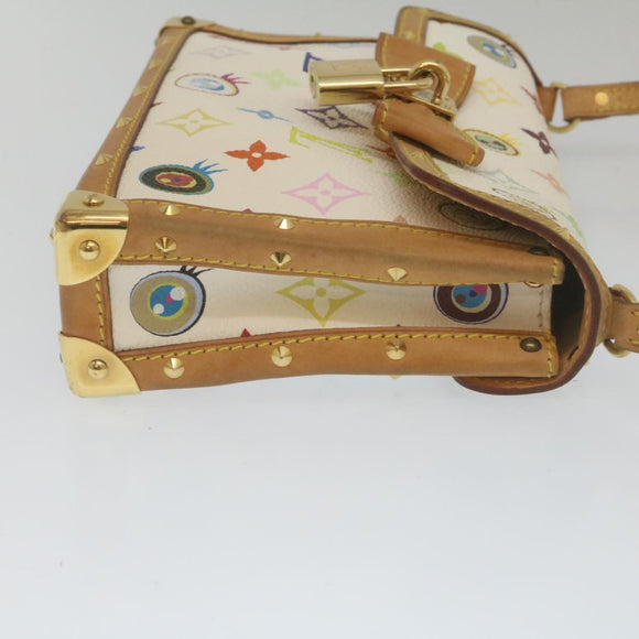 LOUIS VUITTON Monogram Pochette Eye Miss You Hand Bag White M92055 Auth 29328AM
