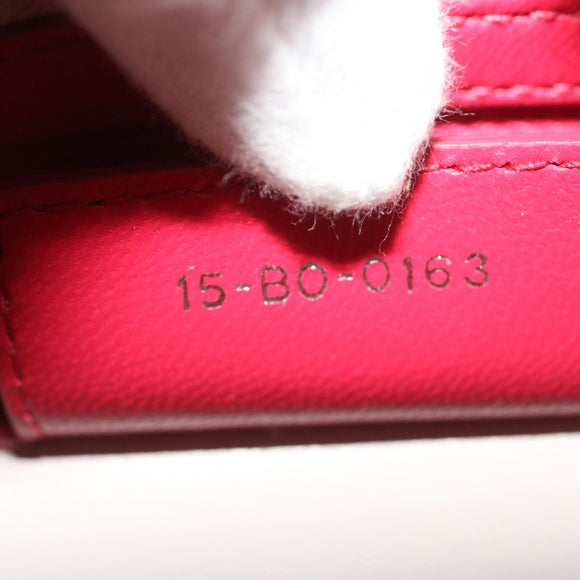 Christian Dior Lady Cannage Medium Hand Bag Lamb Skin Red White Auth 29502SAV