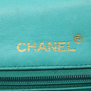 CHANEL Mini Matelasse 17 Flap Chain Bag Lamb Skin Light Blue CC Auth 29527A-21