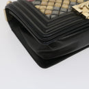 CHANEL Boy Chanel Chain Shoulder Bag Tile Black Multicolor CC Auth 29551AV-14