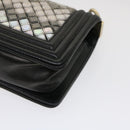 CHANEL Boy Chanel Chain Shoulder Bag Tile Black Multicolor CC Auth 29551AV-15