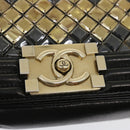 CHANEL Boy Chanel Chain Shoulder Bag Tile Black Multicolor CC Auth 29551AV-17