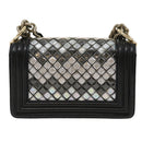 CHANEL Boy Chanel Chain Shoulder Bag Tile Black Multicolor CC Auth 29551AV-2