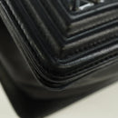 CHANEL Chain Boy Chanel Shoulder Bag Tile Black Multicolor CC Auth 29551A-11