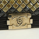 CHANEL Chain Boy Chanel Shoulder Bag Tile Black Multicolor CC Auth 29551A-17