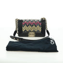 CHANEL Chain Boy Chanel Shoulder Bag Tile Black Multicolor CC Auth 29551A-27