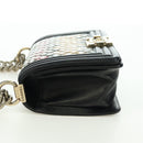 CHANEL Chain Boy Chanel Shoulder Bag Tile Black Multicolor CC Auth 29551A-4