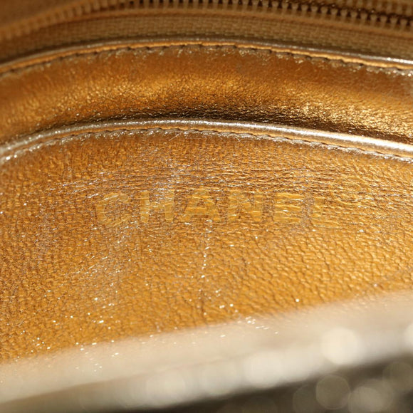 CHANEL Matelasse Shoulder Bag Lamb Skin Gold CC Auth 29567AV
