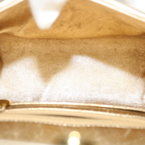 CHANEL Matelasse Shoulder Bag Lamb Skin Gold CC Auth 29567AV