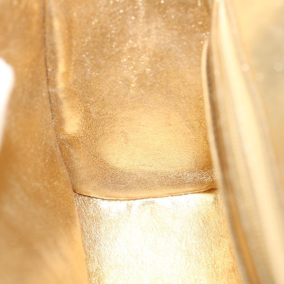 CHANEL Matelasse Shoulder Bag Lamb Skin Gold CC Auth 29567AV