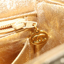 CHANEL Matelasse Shoulder Bag Lamb Skin Gold CC Auth 29567AV-24