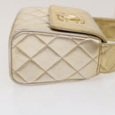 CHANEL Matelasse Shoulder Bag Lamb Skin Gold CC Auth 29567SAV-4