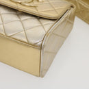 CHANEL Matelasse Shoulder Bag Lamb Skin Gold CC Auth 29567AV-8