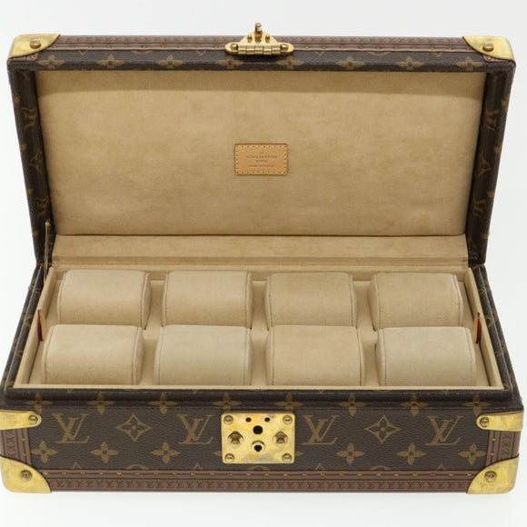 LOUIS VUITTON Monogram Coffret 8 Montor Trunk Watch case M20016 LV Auth 29887S