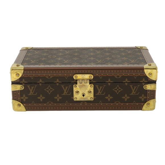 LOUIS VUITTON Monogram Coffret 8 Montor Trunk Watch case M20016 LV Auth 29887S