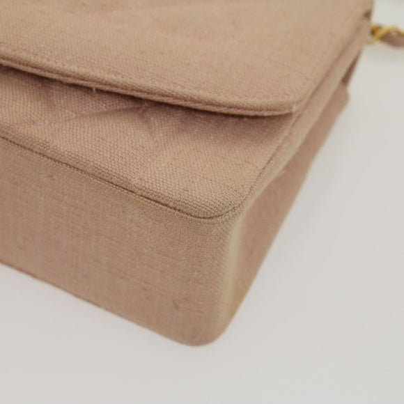 CHANEL Matelasse Turn Lock Chain Diana Shoulder Bag Canvas Pink CC Auth 29889AV