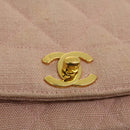CHANEL Matelasse Turn Lock Chain Diana Shoulder Bag Canvas Pink CC Auth 29889AV-18