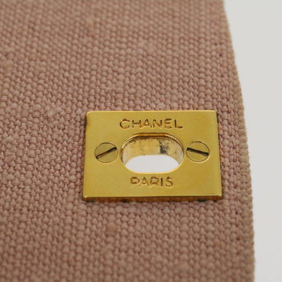 CHANEL Matelasse Turn Lock Chain Diana Shoulder Bag Canvas Pink CC Auth 29889AV