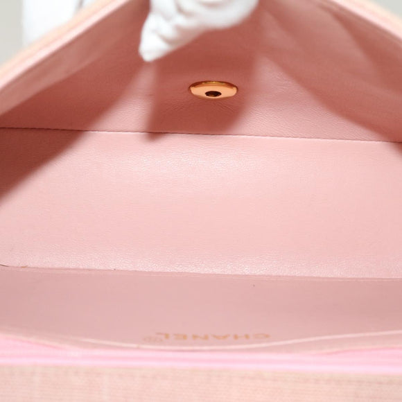 CHANEL Matelasse Turn Lock Chain Diana Shoulder Bag Canvas Pink CC Auth 29889AV
