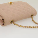 CHANEL Matelasse Turn Lock Chain Diana Shoulder Bag Canvas Pink CC Auth 29889AV-6