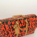 LOUIS VUITTON Monogram Graffiti Keepall 50 Boston Bag Orange M93699 Auth 29908SV-6