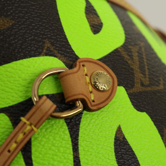 LOUIS VUITTON Monogram Graffiti Neverfull GM Tote Bag Vert M93703 LV Auth 29943SM