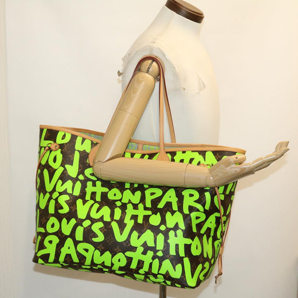 LOUIS VUITTON Monogram Graffiti Neverfull GM Tote Bag Vert M93703 LV Auth 29943SM