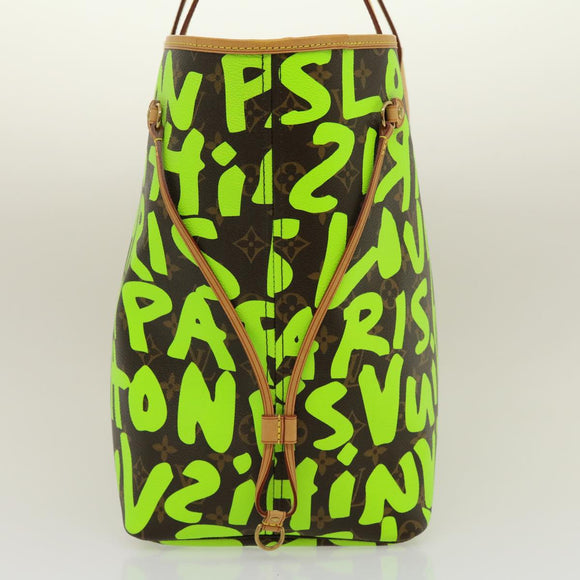 LOUIS VUITTON Monogram Graffiti Neverfull GM Tote Bag Vert M93703 LV Auth 29943SM
