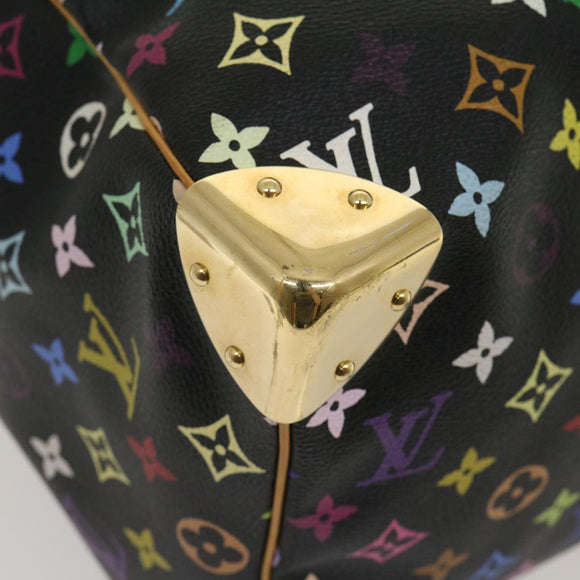 LOUIS VUITTON Monogram Multicolor Keepall 45 Boston Bag Black M92640 Auth 29945SM