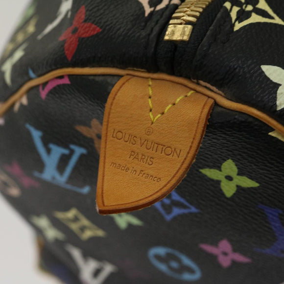 LOUIS VUITTON Monogram Multicolor Keepall 45 Boston Bag Black M92640 Auth 29945SM