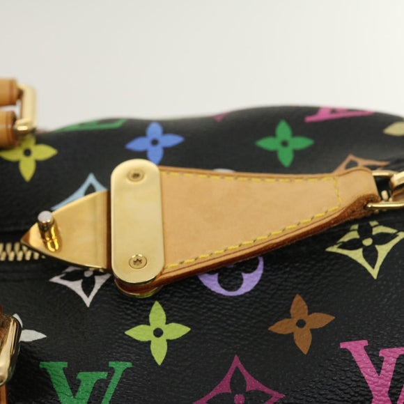 LOUIS VUITTON Monogram Multicolor Keepall 45 Boston Bag Black M92640 Auth 29945SM