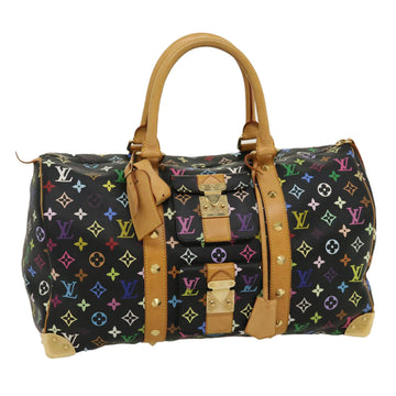 LOUIS VUITTON Monogram Multicolor Keepall 45 Boston Bag Black M92640 Auth 29945SM