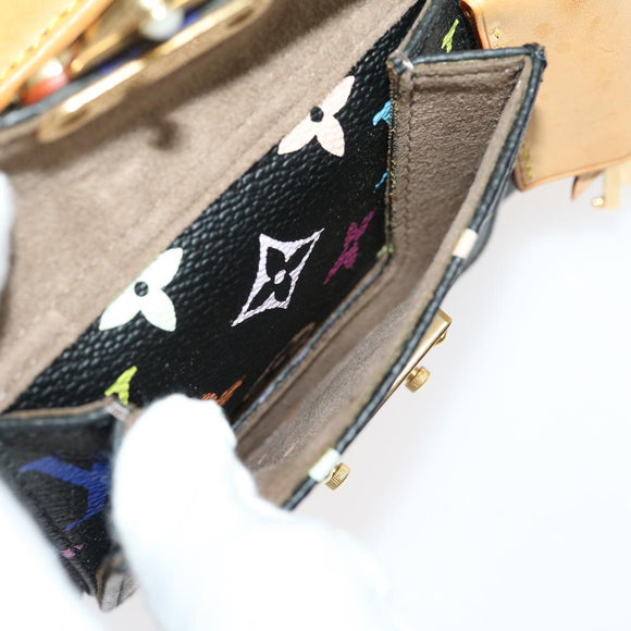 LOUIS VUITTON Monogram Multicolor Keepall 45 Boston Bag Black M92640 Auth 29945SM