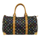 LOUIS VUITTON Monogram Multicolor Keepall 45 Boston Bag Black M92640 Auth 29945SM-2