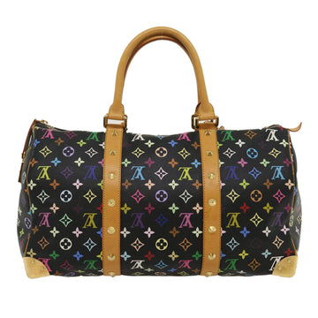 LOUIS VUITTON Monogram Multicolor Keepall 45 Boston Bag Black M92640 Auth 29945SM - 0