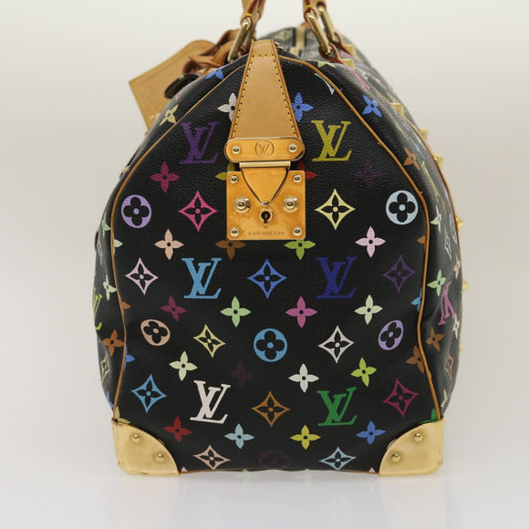 LOUIS VUITTON Monogram Multicolor Keepall 45 Boston Bag Black M92640 Auth 29945SM