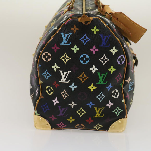 LOUIS VUITTON Monogram Multicolor Keepall 45 Boston Bag Black M92640 Auth 29945SM