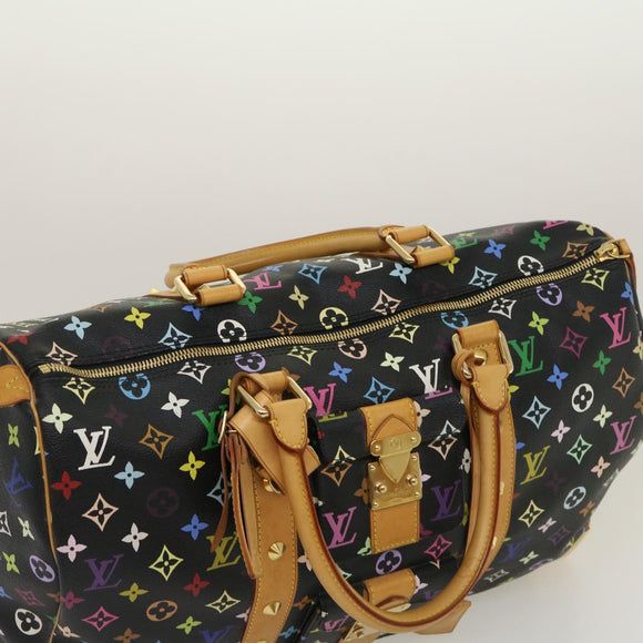 LOUIS VUITTON Monogram Multicolor Keepall 45 Boston Bag Black M92640 Auth 29945SM