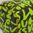 LOUIS VUITTON Monogram graffiti Keepall 50 Boston Bag Vert M93700 Auth 29946SV-15