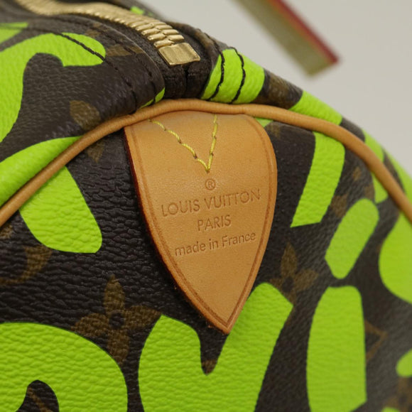 LOUIS VUITTON Monogram graffiti Keepall 50 Boston Bag Vert M93700 Auth 29946SV
