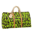 LOUIS VUITTON Monogram graffiti Keepall 50 Boston Bag Vert M93700 Auth 29946SV-1