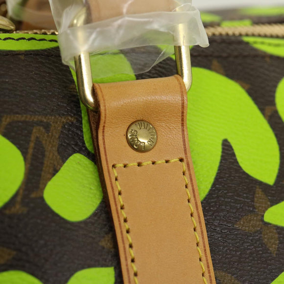 LOUIS VUITTON Monogram graffiti Keepall 50 Boston Bag Vert M93700 Auth 29946SV