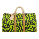 LOUIS VUITTON Monogram graffiti Keepall 50 Boston Bag Vert M93700 Auth 29946SV-13