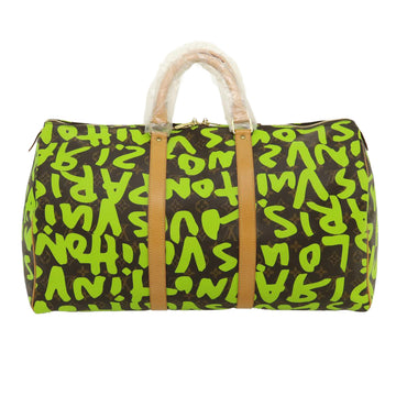 LOUIS VUITTON Monogram graffiti Keepall 50 Boston Bag Vert M93700 Auth 29946SV - 0