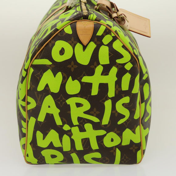 LOUIS VUITTON Monogram graffiti Keepall 50 Boston Bag Vert M93700 Auth 29946SV