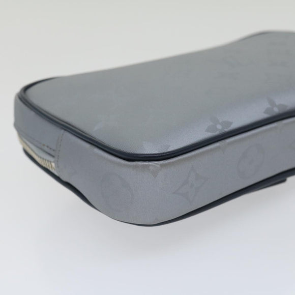 LOUIS VUITTON Monogram satellite alpha Clutch Bag Silver M44171 LV Auth 29977A